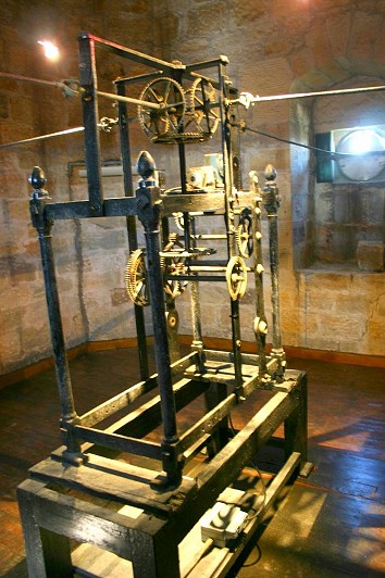 The original clock mechanism, built by James Blair.